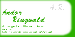 andor ringwald business card